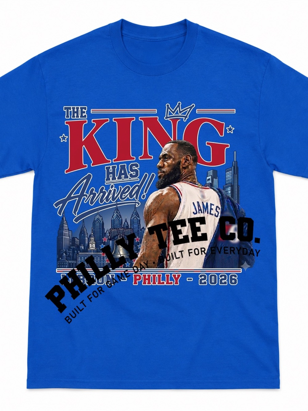 Gildan Royal Blue Graphic 'The King Has Arrived' Tee Philly